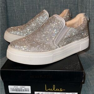 Lulu's Silver Rhinestone Sneakers